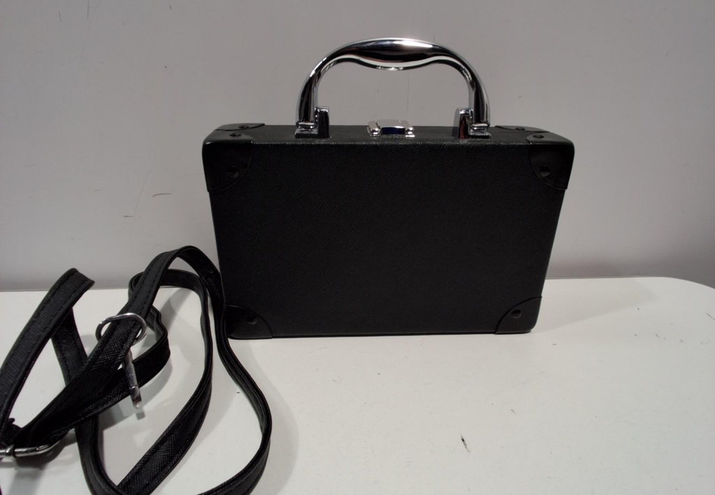 Retro Boombox Novelty Crossbody Bag | Black Radio Purse with Adjustable Strap