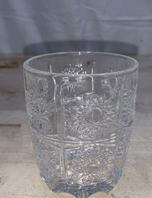 AGE REVIEW Godinger Studio Crystal Whiskey Set 5pc Decanter 4 DOF Glasses Sunburst Pattern