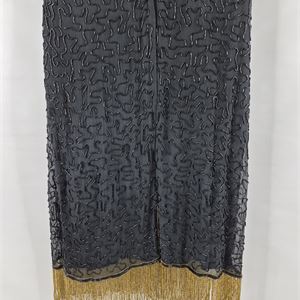 1980s–1990s Kushi Kushi Silk Beaded Fringe Dress, Size L