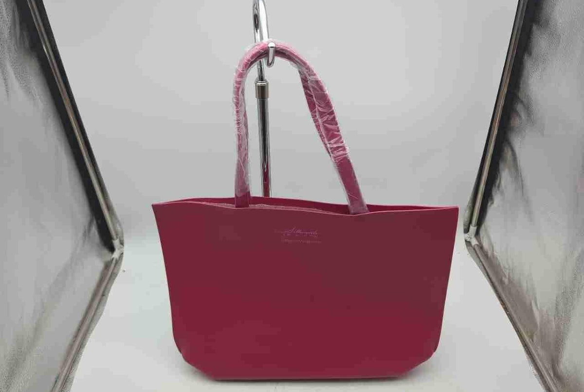 Christian Siriano Silhouette in Bloom pink tote with floral print handles, view 2