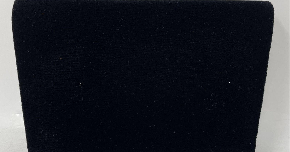 Carolyne Barton black velvet evening clutch with jeweled gold-tone medallion, view 7