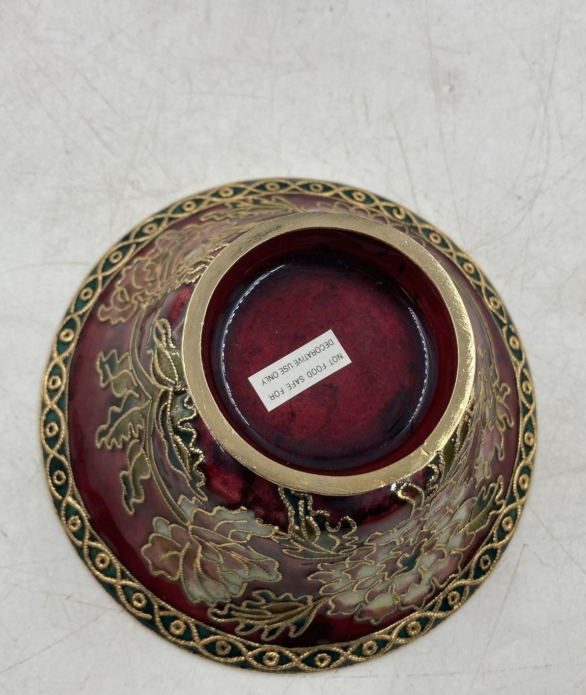 Antique Vintage Japanese Red Ornate Gold & Floral Design Bowl