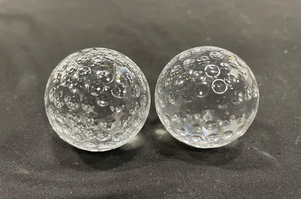 SipDark Golf Ball Style Glass Whiskey Chilling Stones 2pc Set with Wood Box