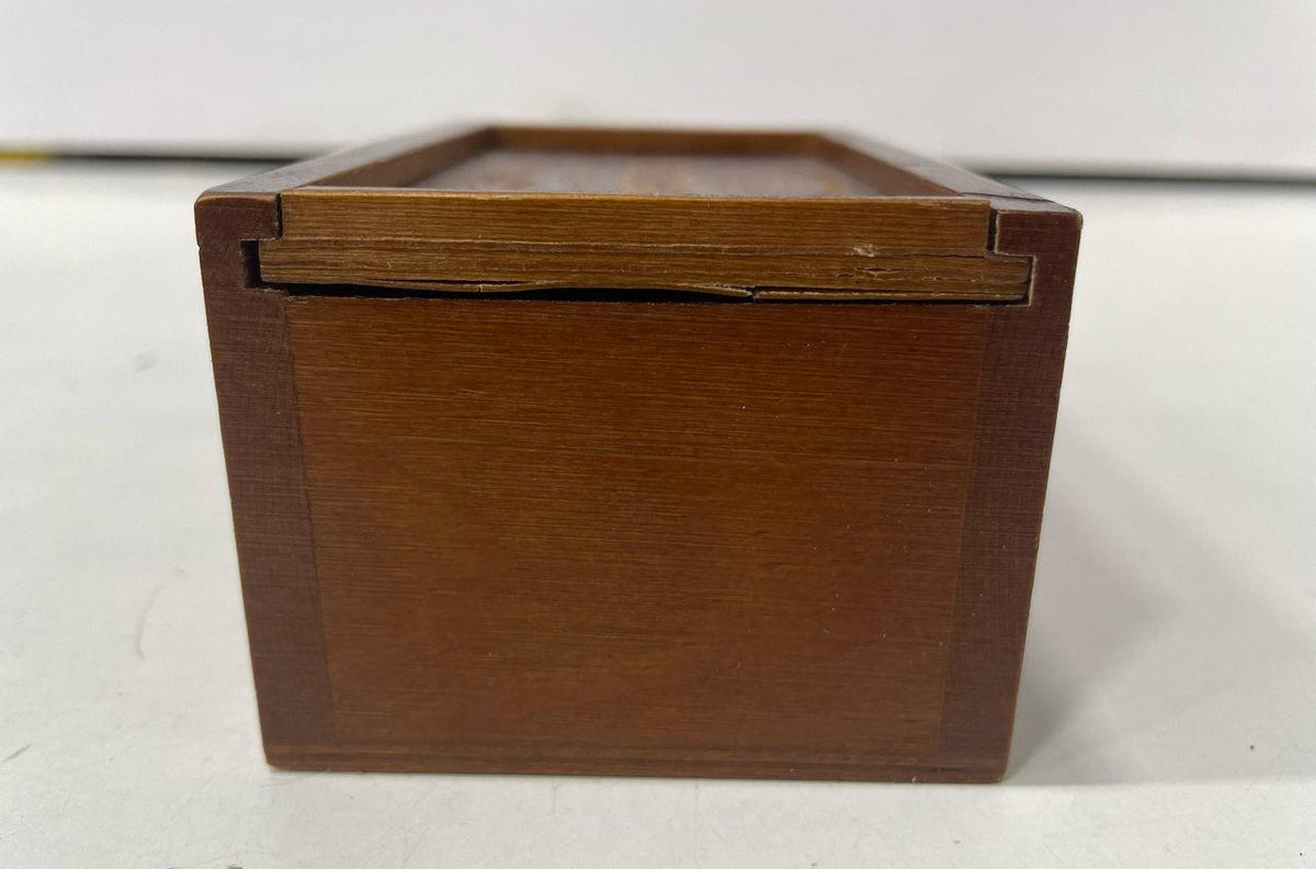 SipDark two golf ball style glass whiskey chillers in a sliding-lid wooden box, view 4