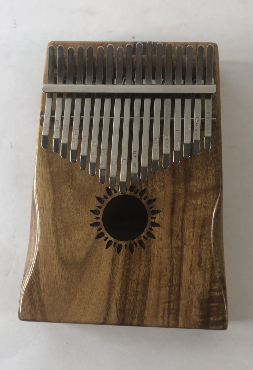 17-Key Kalimba Thumb Piano with Sun-Hole Design — Solid Wood