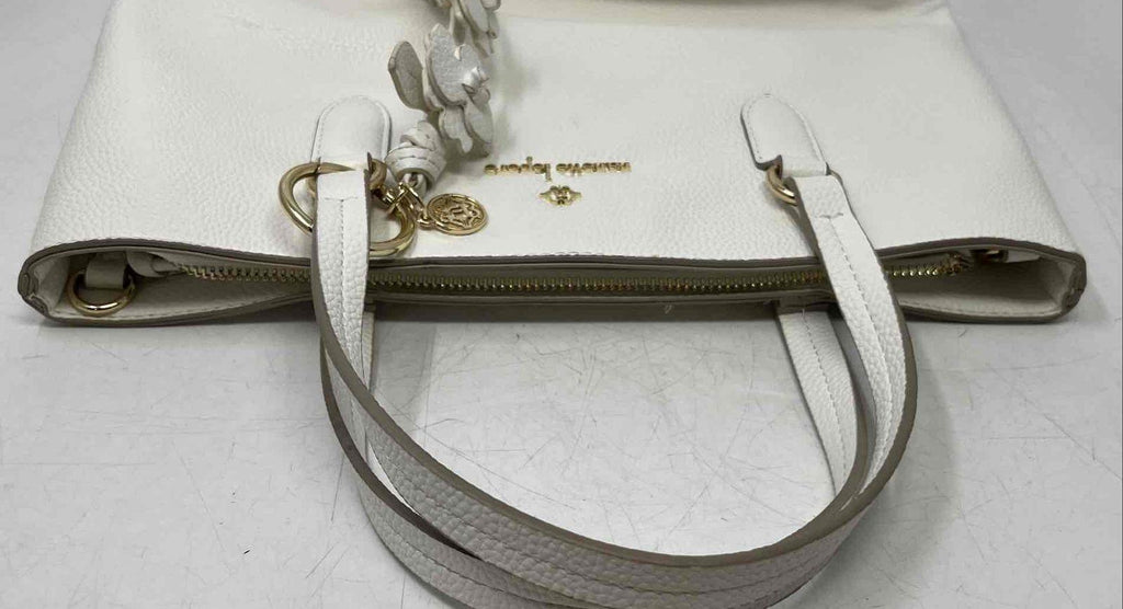 AGE REVIEW Nanette Lepore Womens White Inner Pockets Double Handle Shoulder Purse