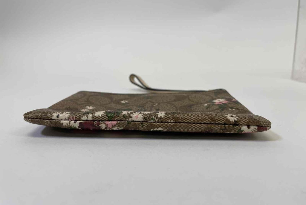 Coach Brown Floral Wristlet