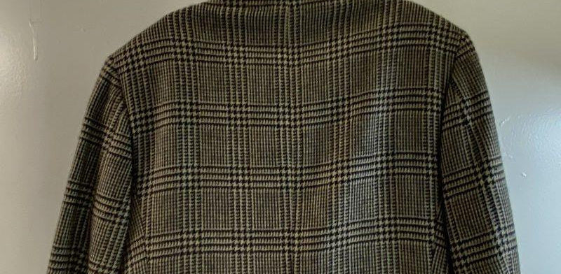 1990s–early 2000s Brooks Brothers Men's Glen Plaid Tweed Sport Coat