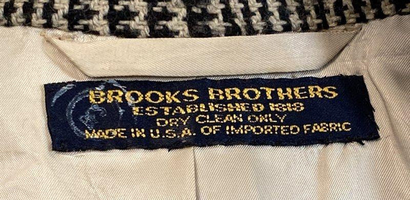 1990s–early 2000s Brooks Brothers Men's Glen Plaid Tweed Sport Coat