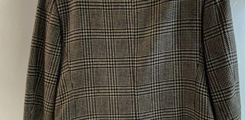 1990s–early 2000s Brooks Brothers Men's Glen Plaid Tweed Sport Coat