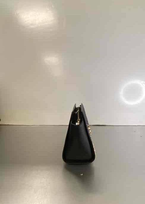 Michael Kors black saffiano leather crossbody with gold-tone pyramid studs, view 4