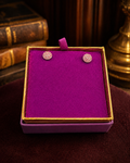 Vintage Pink Spinel Pavé Dome Stud Earrings with M. Miller's Diamond Jewelry Box