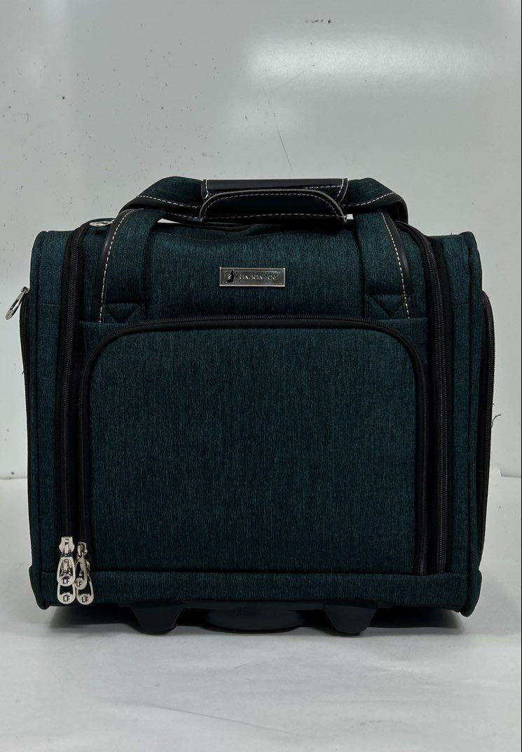 London Fog Teal Carry-On Suitcase, Compact Rolling Travel Bag with Telescoping Handle
