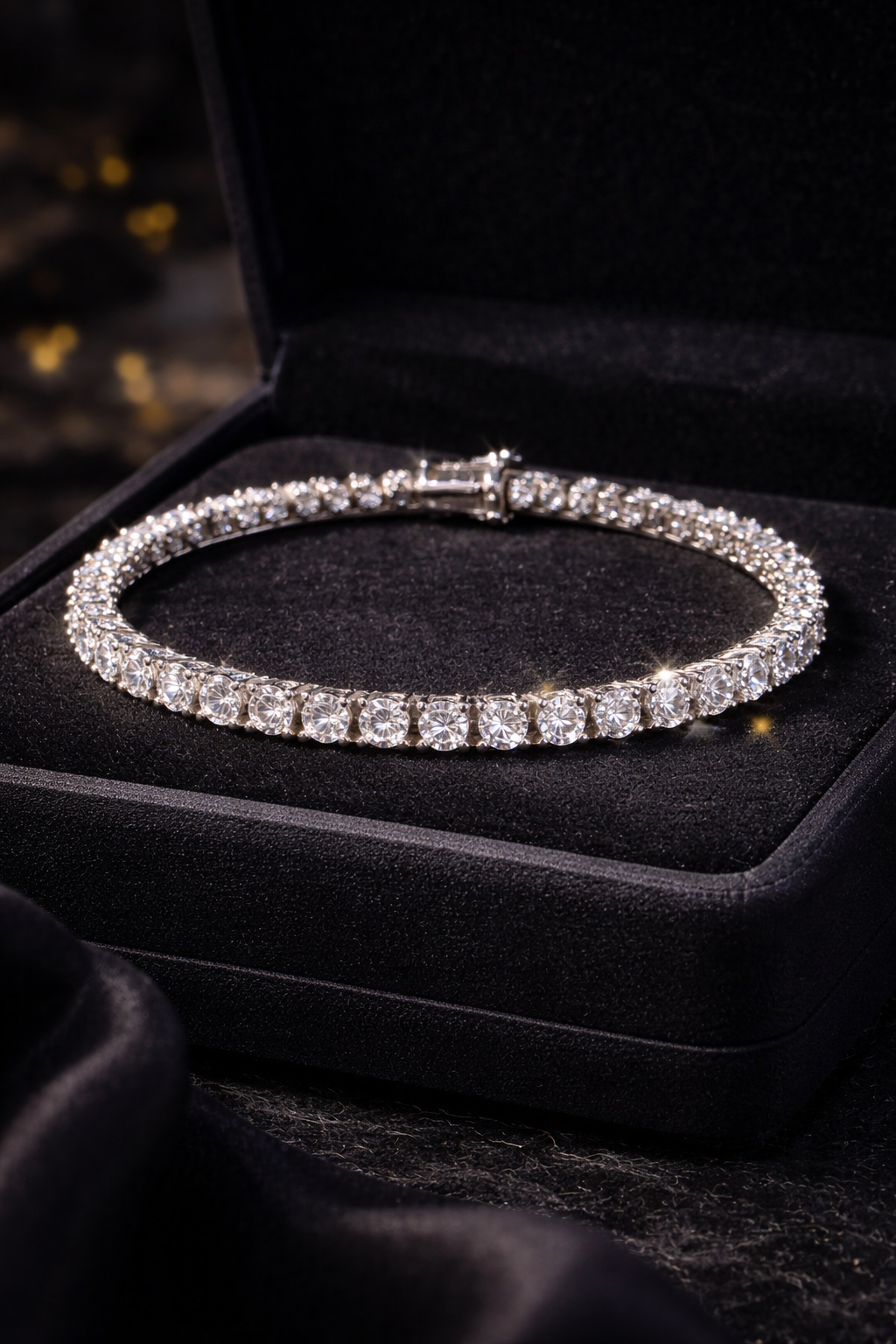 (SOLD) 925 Sterling Silver CZ Tennis Bracelet 7” Round Cut Diamond Look Classic Sparkle
