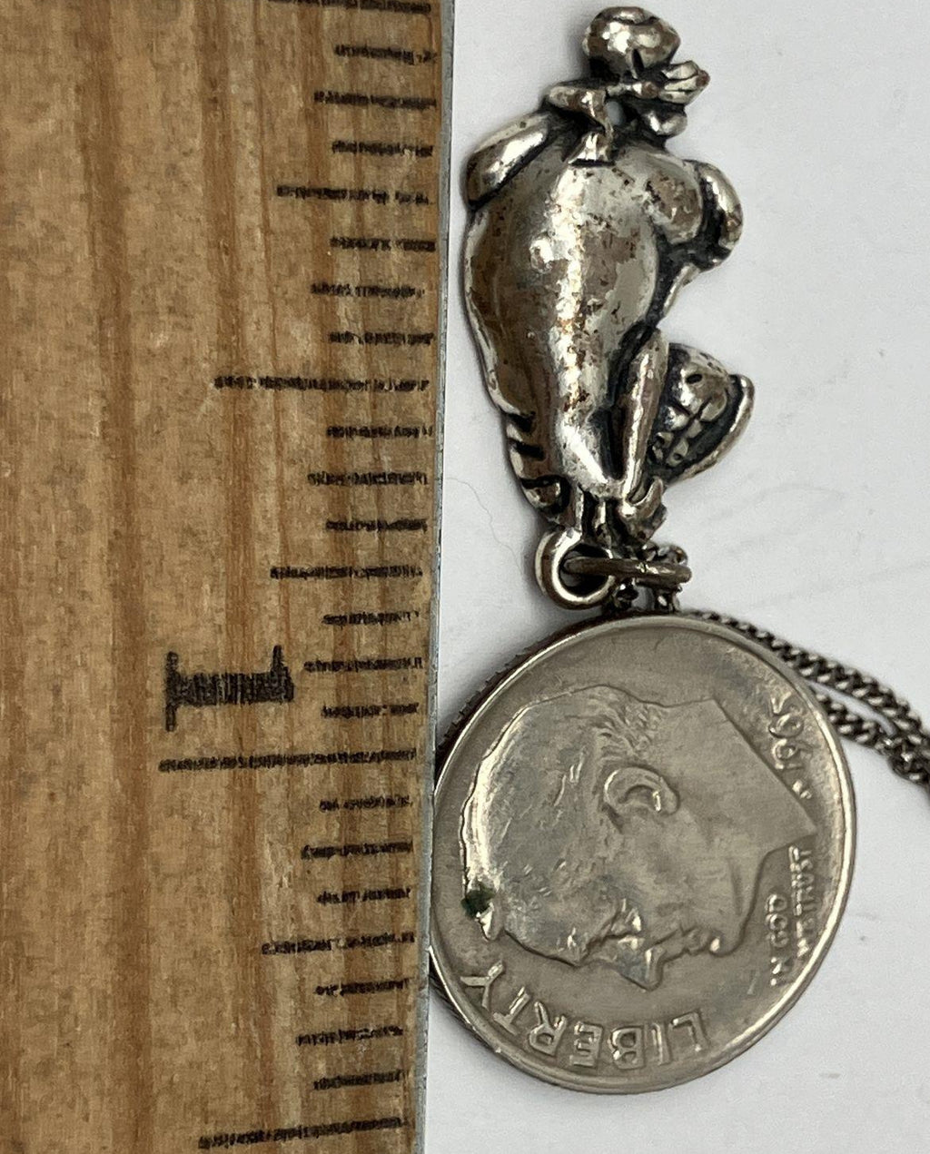 3.12g Sterling Silver Eeyore Pendant Chain Necklace 16"
