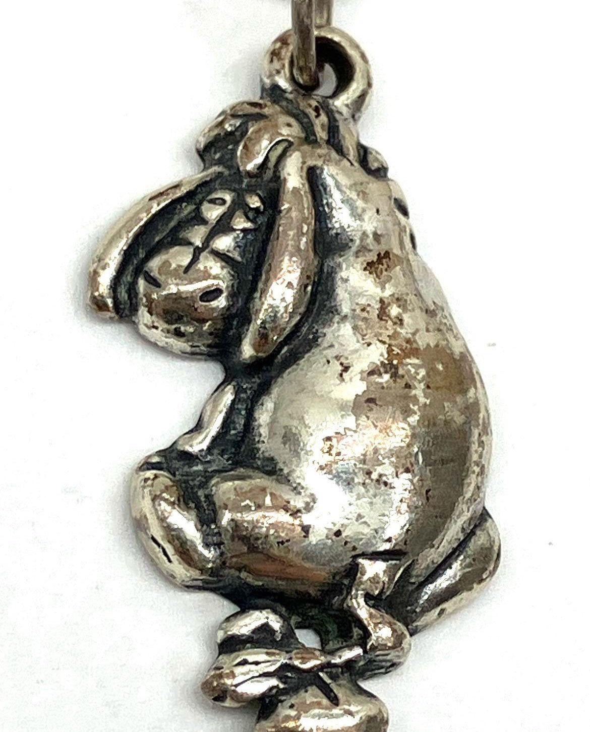 3.12g Sterling Silver Eeyore Pendant Chain Necklace 16"