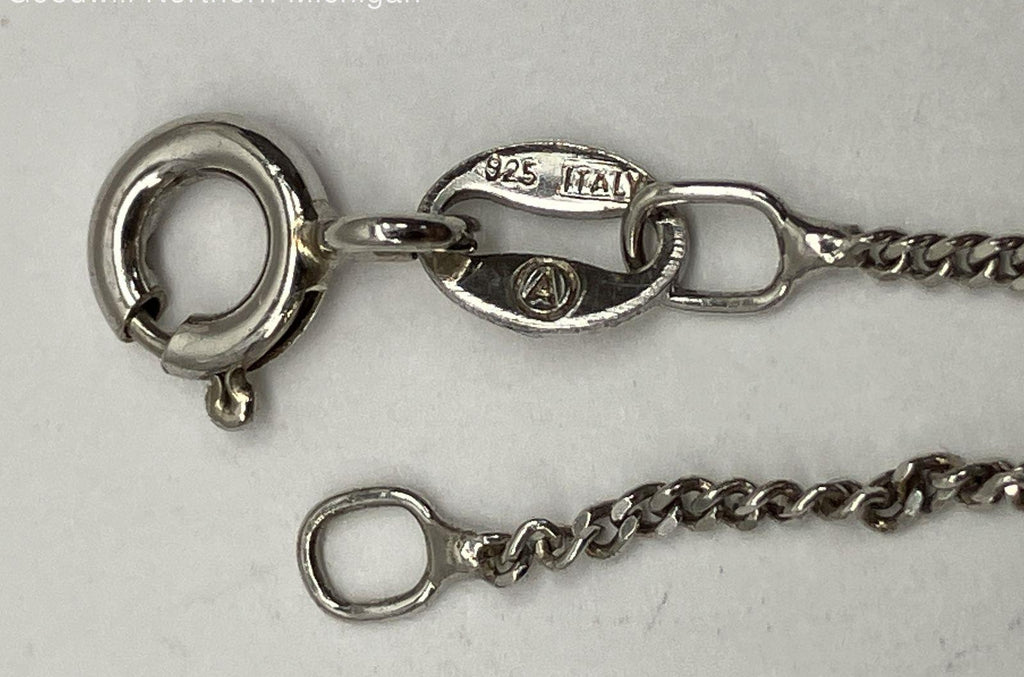 3.12g Sterling Silver Eeyore Pendant Chain Necklace 16"