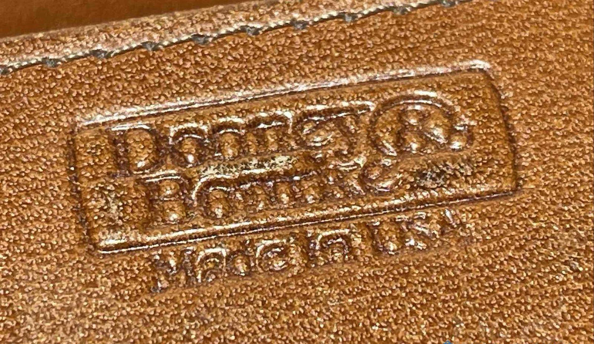 Dooney and Bourke green textured leather bifold wallet with brown leather trim, view 8