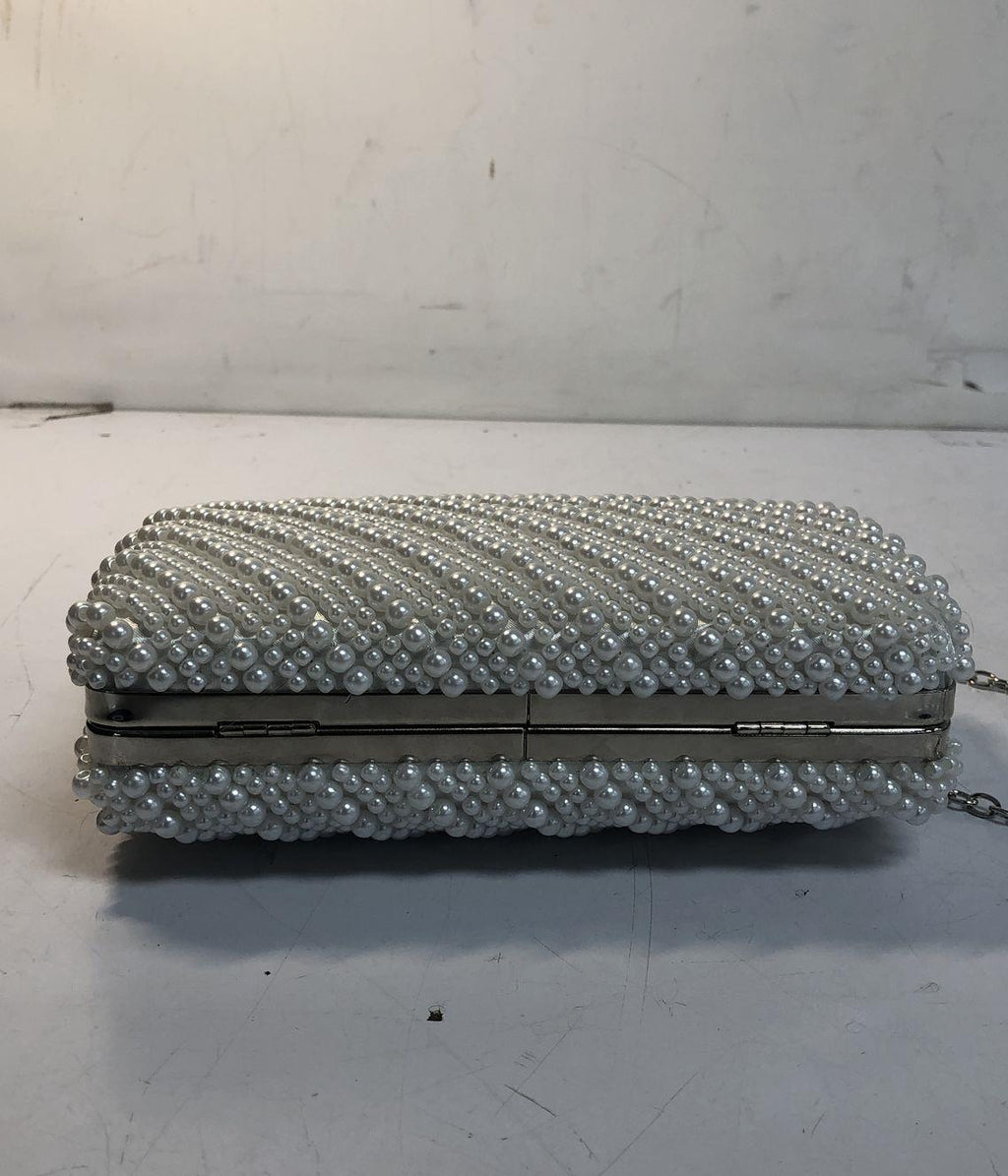 Jessica McClintock Women's White Beaded Clutch