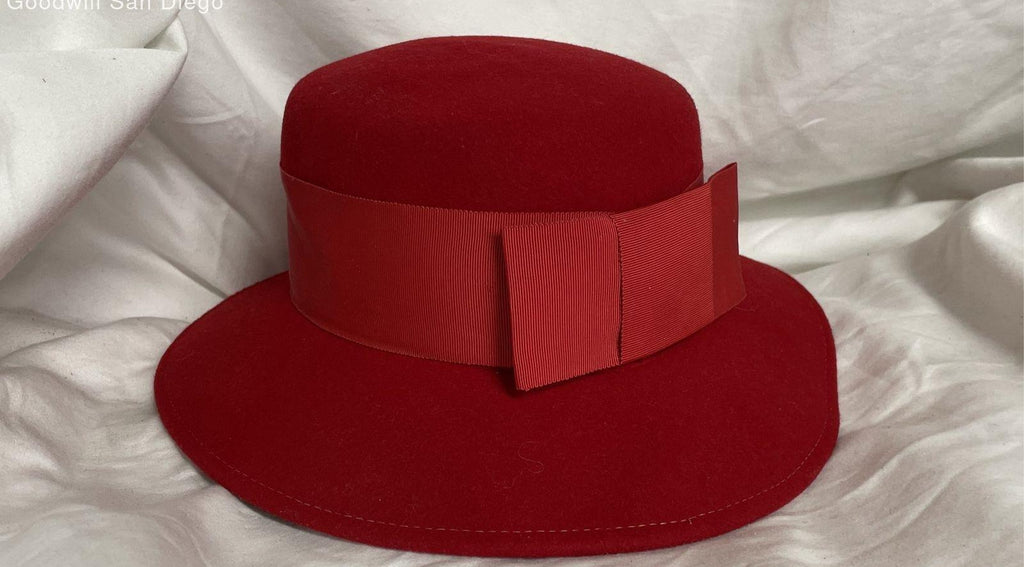 Geo. W. Bollman & Co. Red Doeskin Wool Felt Hat, Vintage Wide Brim Dress Hat