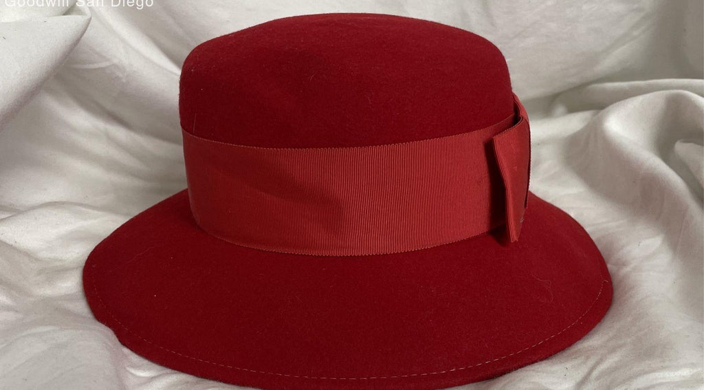 Geo. W. Bollman & Co. Red Doeskin Wool Felt Hat, Vintage Wide Brim Dress Hat