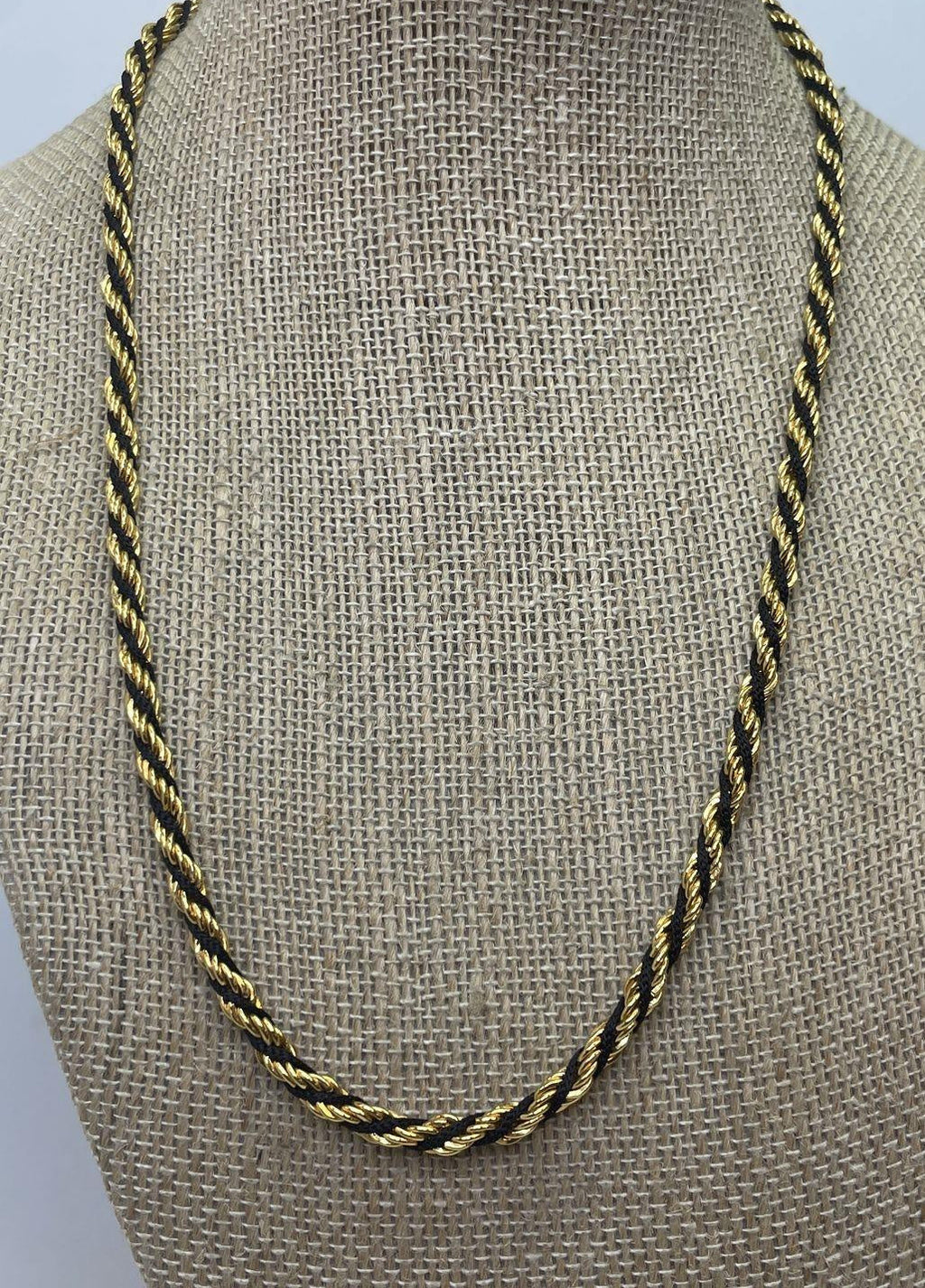 Trifari Two Tone Twisted Rope Chain Necklace 17.7g