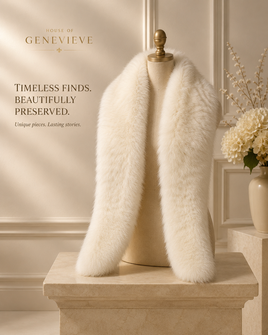White faux fur long stole