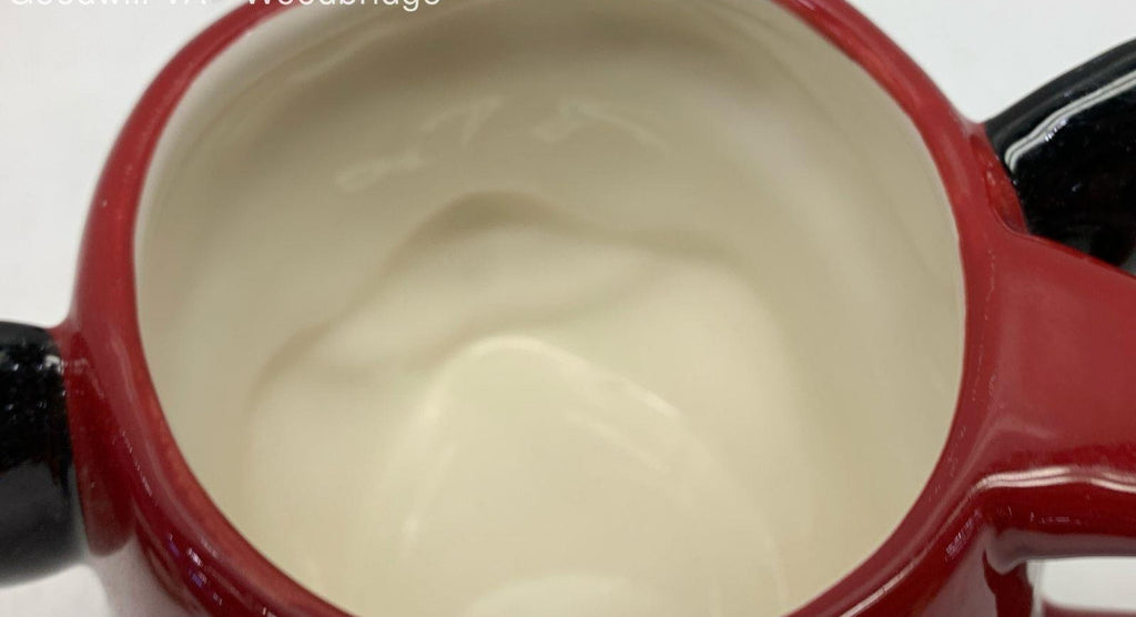 Set of 2 Williams Sonoma Disney Mickey and Minnie Mouse Figural Christmas Mugs