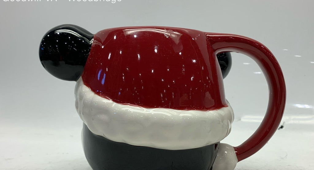 Set of 2 Williams Sonoma Disney Mickey and Minnie Mouse Figural Christmas Mugs