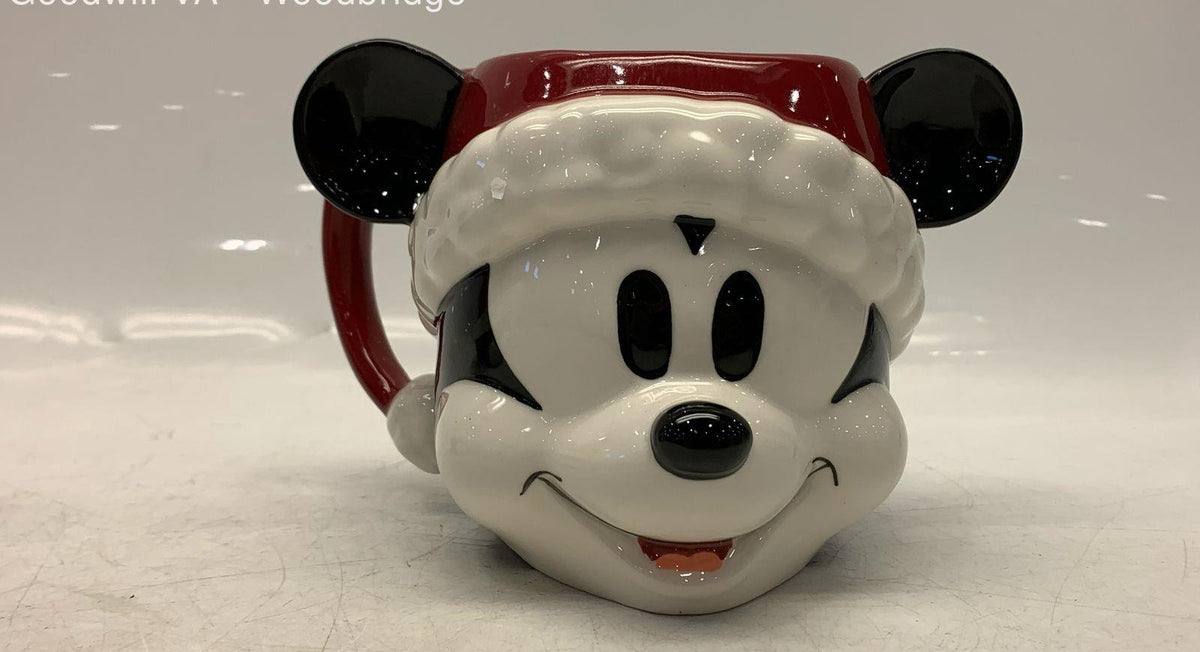 Pair of Mickey Mouse and Minnie Mouse figural Christmas mugs, view 8