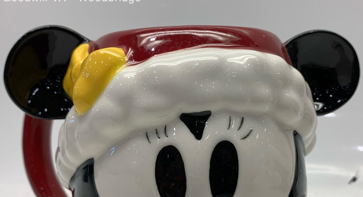 Pair of Mickey Mouse and Minnie Mouse figural Christmas mugs, view 9