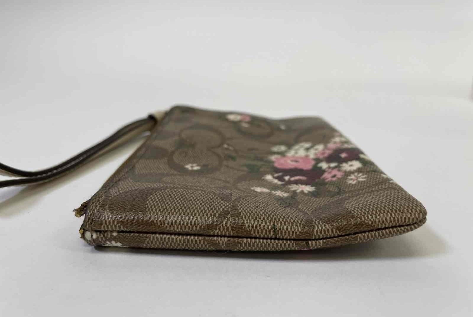 Coach Brown Floral Wristlet