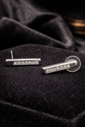 Swarovski Silver Tone Crystal Bar Stud Earrings Minimalist Designer Rhinestone Jewelry
