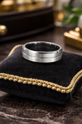Men’s Tungsten Wedding Band Size 12 Brushed Silver Modern Band width 8mm