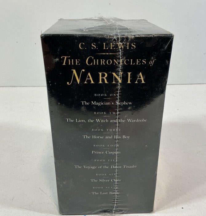C.S. Lewis The Chronicles of Narnia Sealed Boxed Paperback Set, 7 Book Fantasy Collection