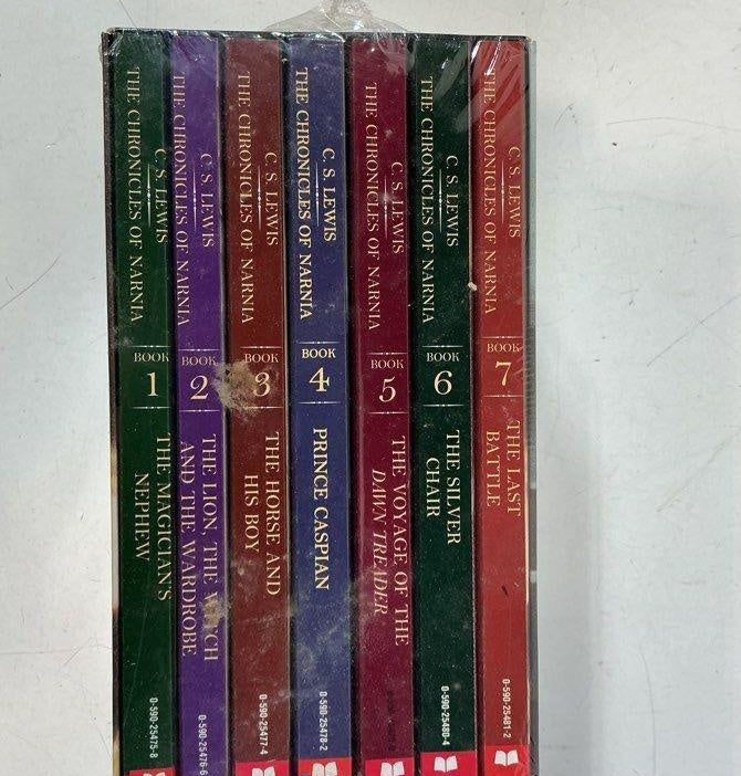 C.S. Lewis The Chronicles of Narnia Sealed Boxed Paperback Set, 7 Book Fantasy Collection