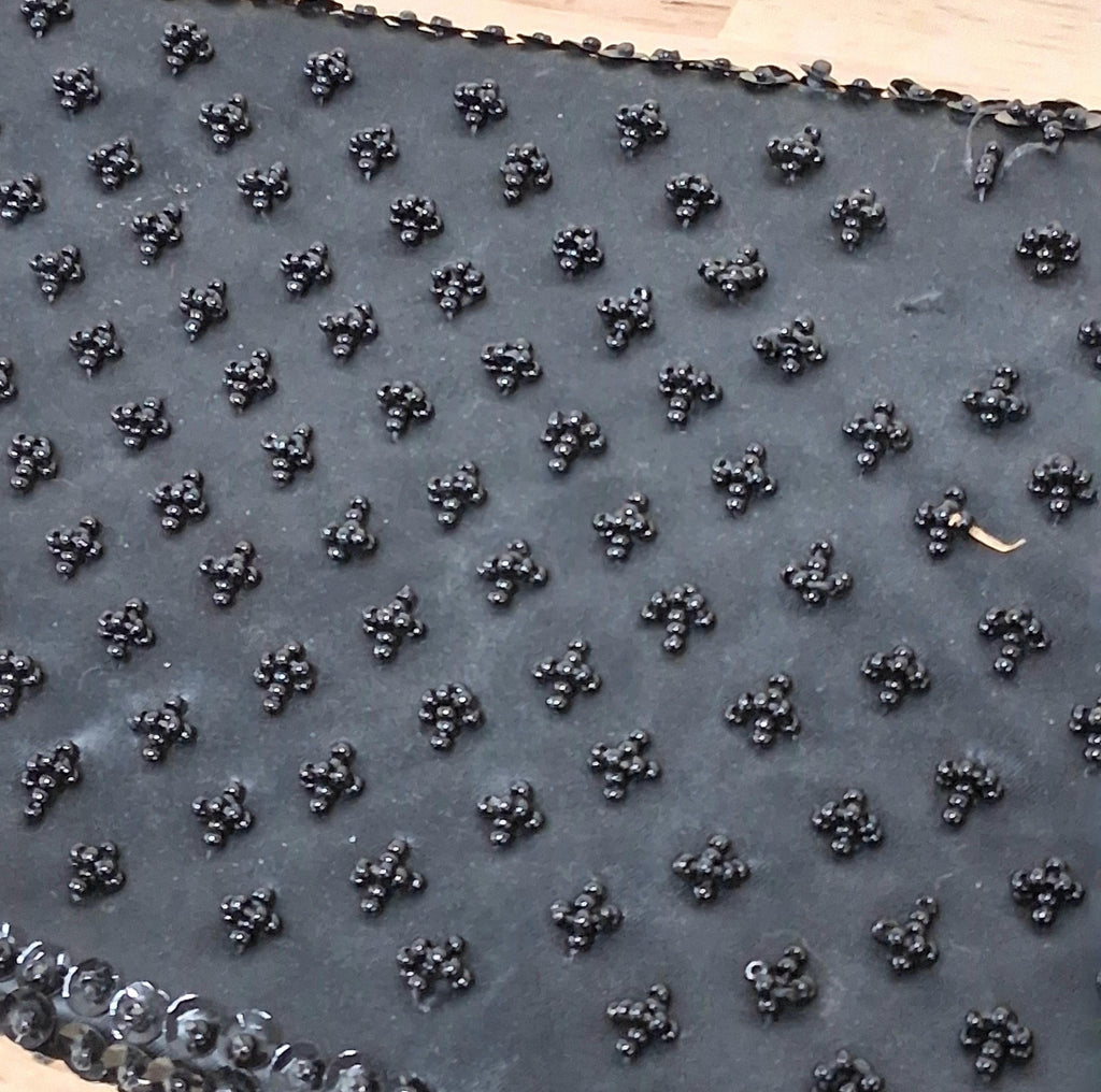 Vintage La Regale Handmade Beaded Black Evening Clutch Purse
