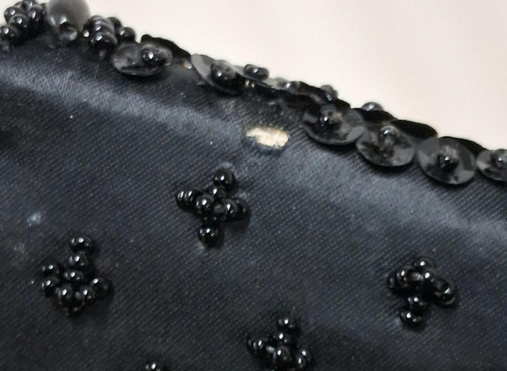 Vintage La Regale Handmade Beaded Black Evening Clutch Purse