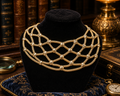Serena Gold Tone Mesh Collar Necklace with Lattice Design