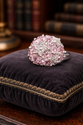 Sterling Silver 925 Pink CZ Star Cocktail Ring Wide Band Statement Size 5.25 12.3g