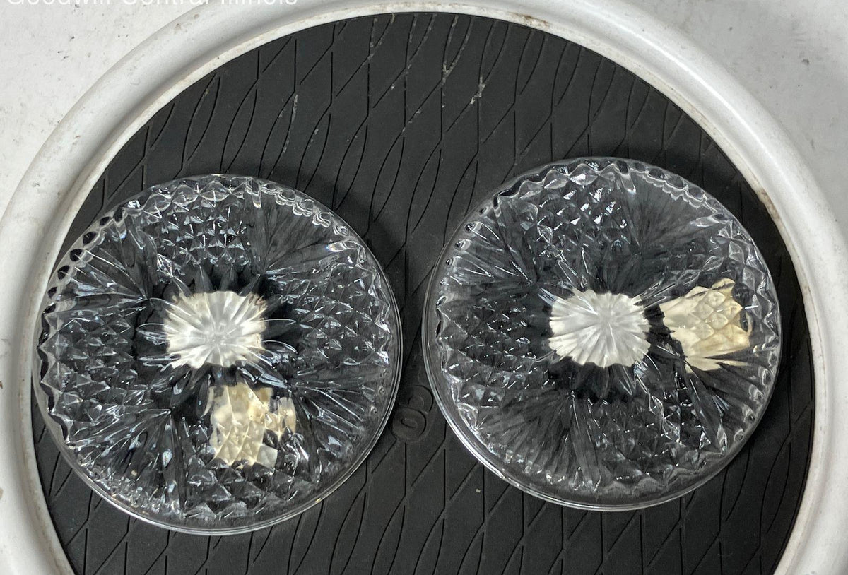 Vintage Luxury Fostoria American Lead Crystal Coaster Lot of 2