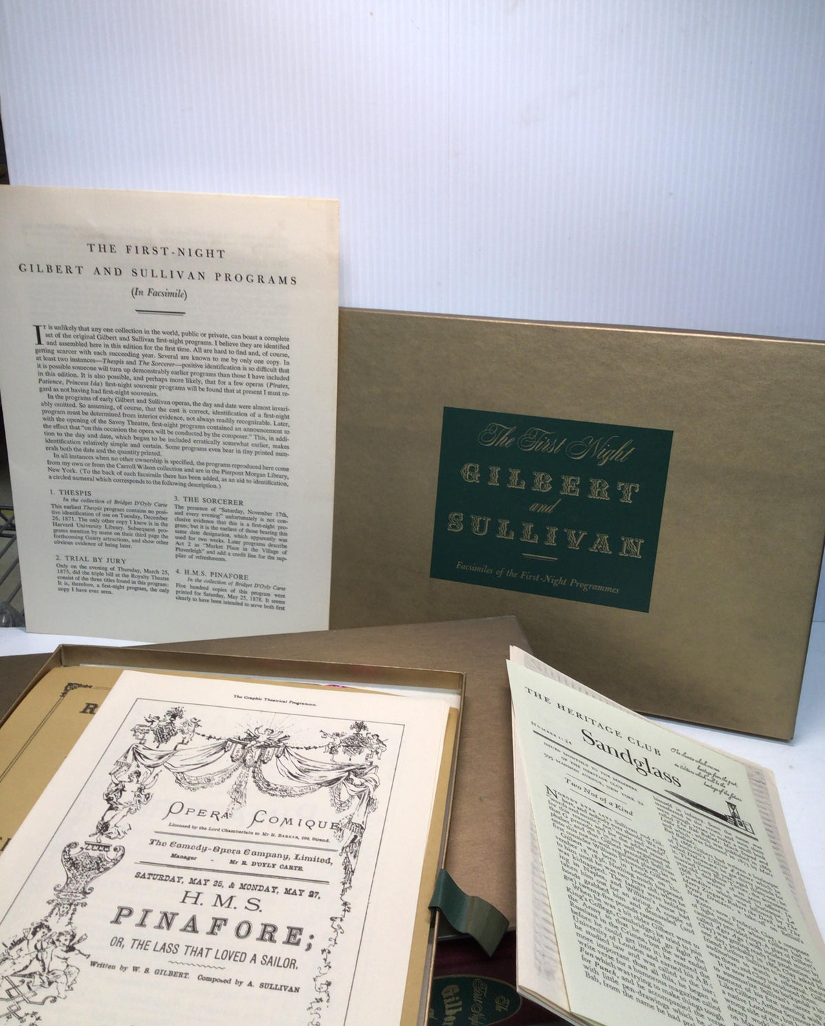 1958 The First Night Gilbert & Sullivan Programs Hardcover Book Set