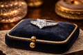 Silver Tone Heart Crystal Solitaire Ring
