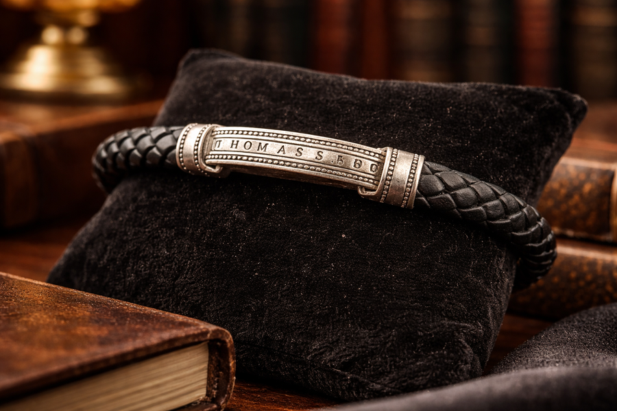 Thomas Sabo Rebel at Heart black braided leather bracelet with silver clasp