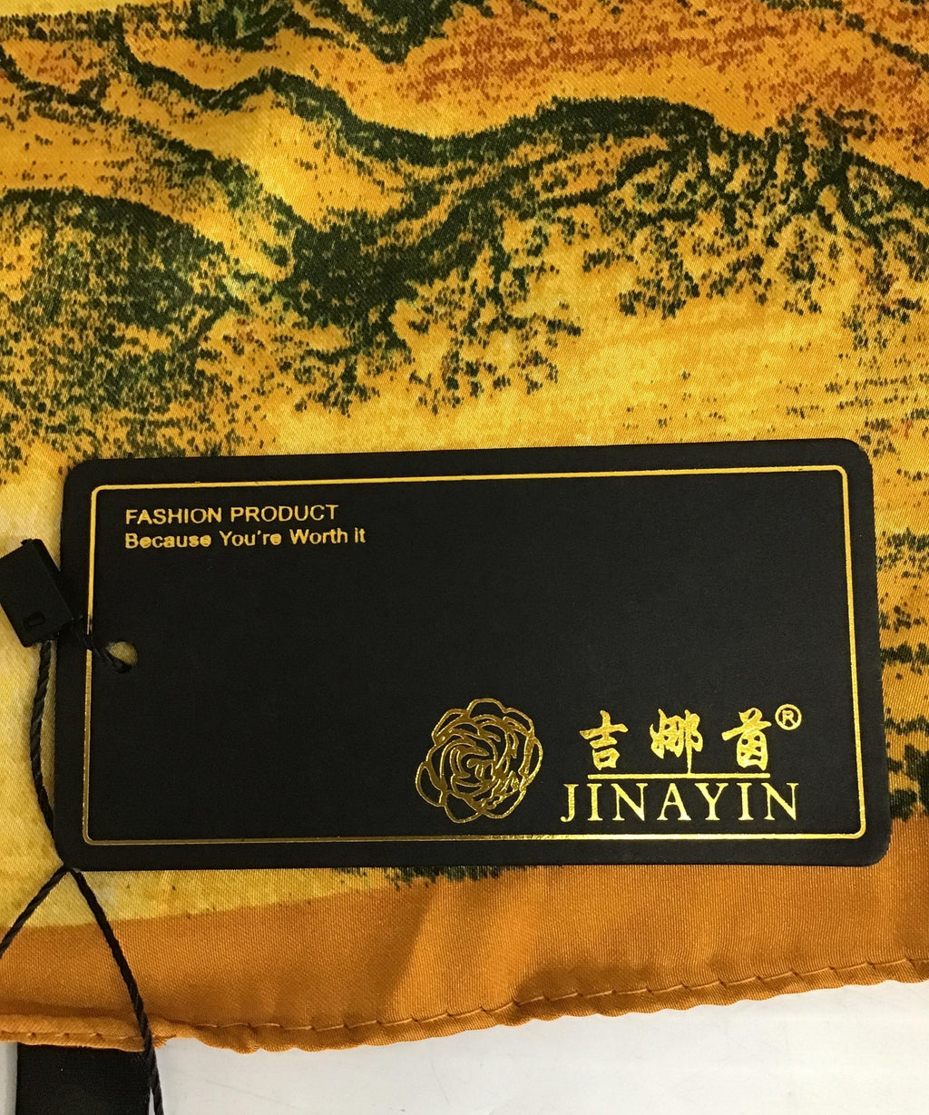 Jinayin Scenic Print Silk Scarf