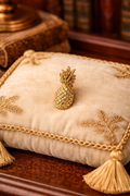 Gold Tone Pineapple Brooch Small Minimalist Fruit Pin Vintage Style Cute Jewelry