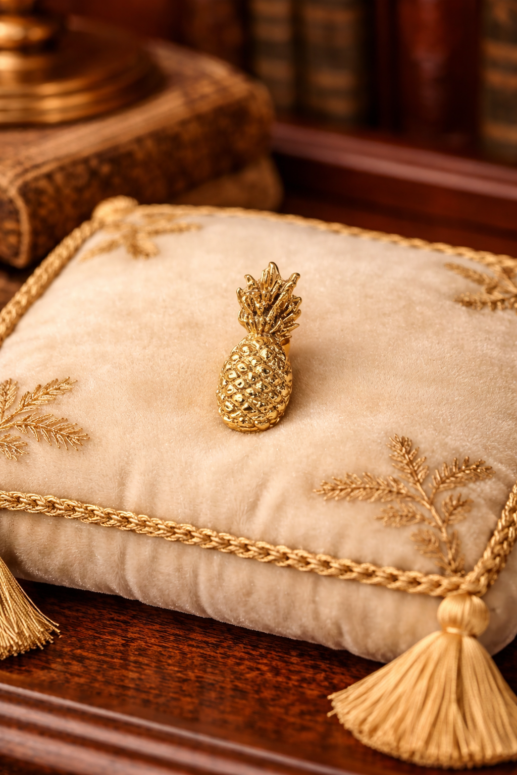 Gold Tone Pineapple Brooch Small Minimalist Fruit Pin Cute Jewelry