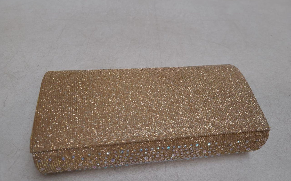 Monopoli champagne gold sparkling envelope evening clutch, view 5