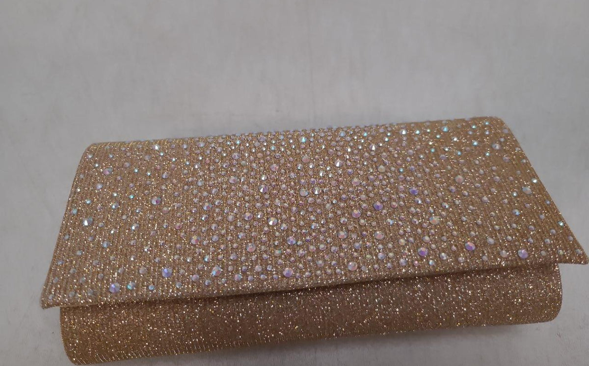 Monopoli champagne gold sparkling envelope evening clutch, view 7