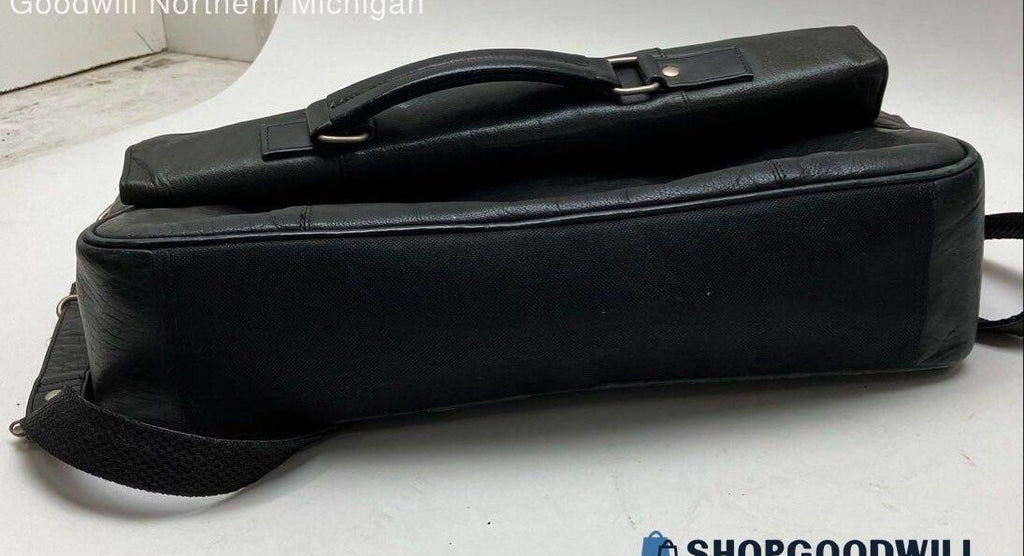 Wilsons Black Leather Messenger Bag